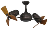 Dagny Rotational Ceiling Fan, Textured Bronze, Mahogany Tone Blades