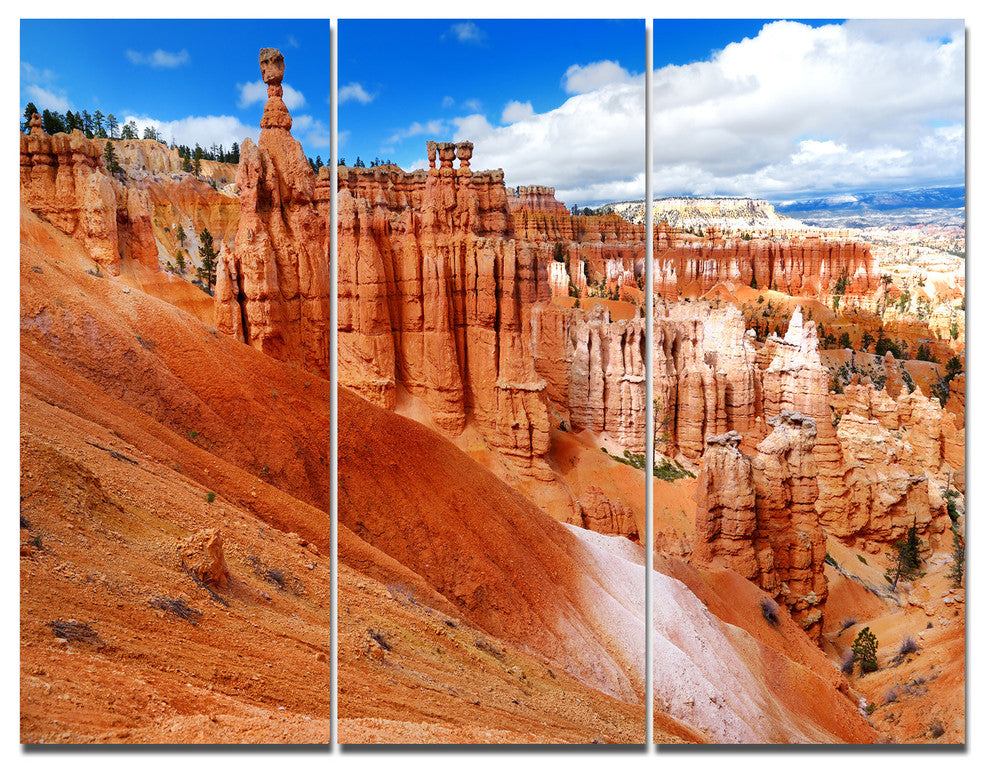 Stunning Red Sandstone Hoodoos, Landscape Triptych Canvas Print, 36x28, 3 Panels