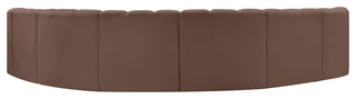 Arc Vegan Leather Upholstered 8-Pc. Inward Curved Modular Sectional, Brown