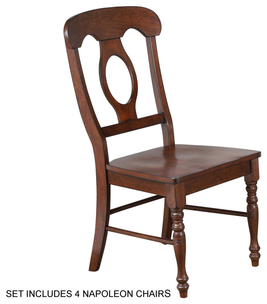 5-Piece Rectangular Extendable Dining Set, Butterfly Leaf Table, Napoleon Chairs