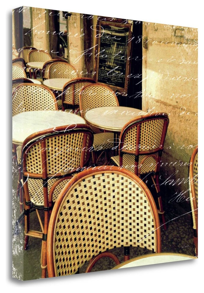 "Paris Bistro Letter" By Sue Schlabach, Giclee Print on Gallery Wrap Canvas