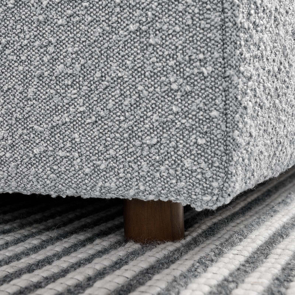 Commix Down Filled Overstuffed Boucle Fabric Armless Chair, Light Gray