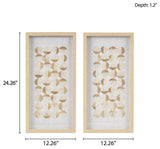 Madison Park Aurelian Emblem Capiz Shells Hand-Painted Detail 2-Piece Wall Decor
