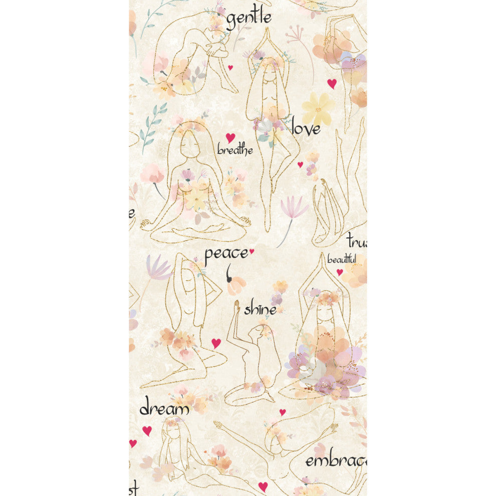 Yoga Goddesses Peel And Stick Wallpaper, Purple