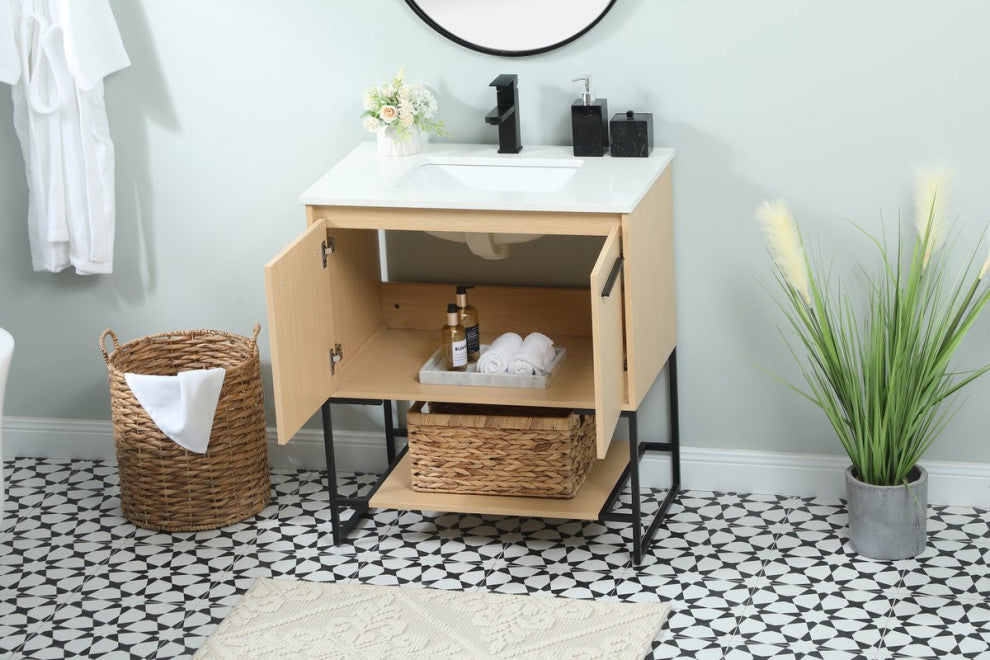 Sue 30" Single Bathroom Vanity, Maple
