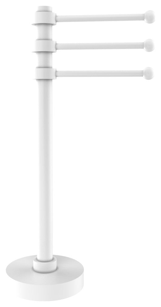 Vanity Top 3 Swing Arm Guest Towel Holder, Matte White