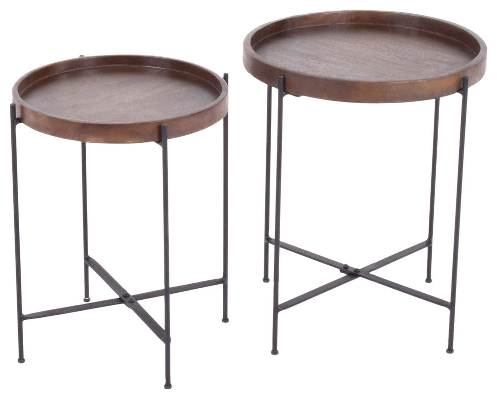 Capri 2-Piece Round Accent Tables Set
