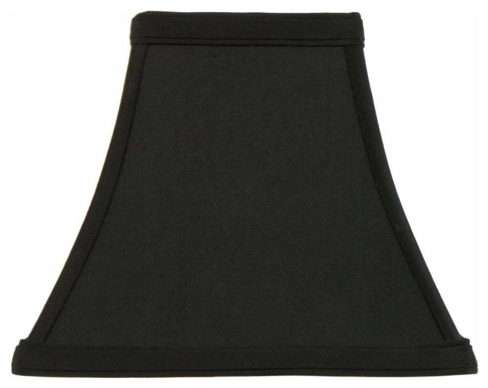 Square Bell 8" Candle Stick Replacement Lamp Shade Black With White Lining