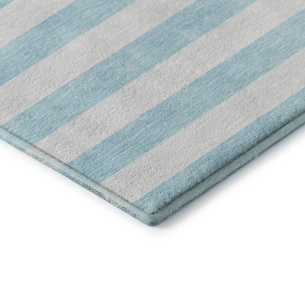 Premium Machine Washable Mayfield AMF528 Sky 8'' x 8'' Round Rug