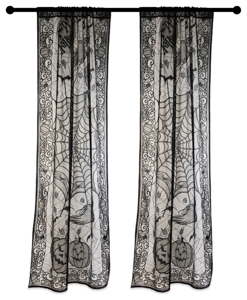 Happy Halloween Lace Window Panel
