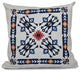 Jodhpur Border 4, Geometric Print Pillow, Navy Blue, 16"x16"