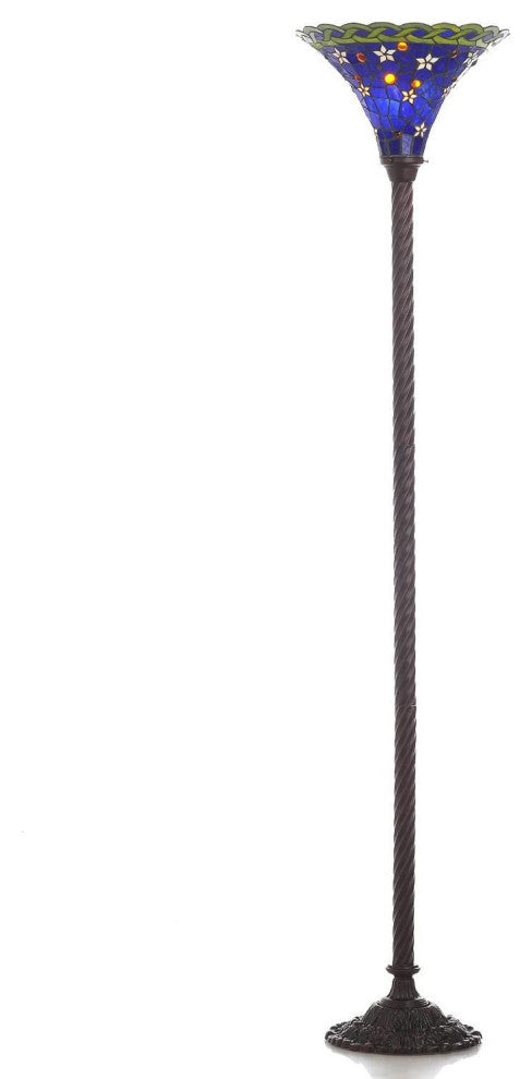 HomeRoots Tiffany-style Blue Star Torchiere