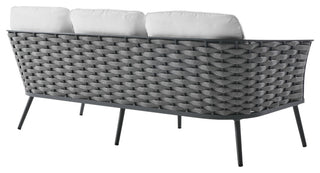 Stance Outdoor Patio Aluminum Sofa Gray White