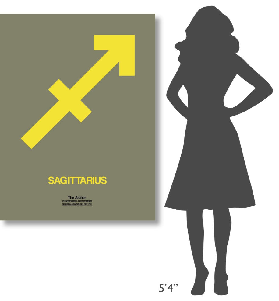 "Sagittarius Zodiac Sign Yellow" Fine Art Print