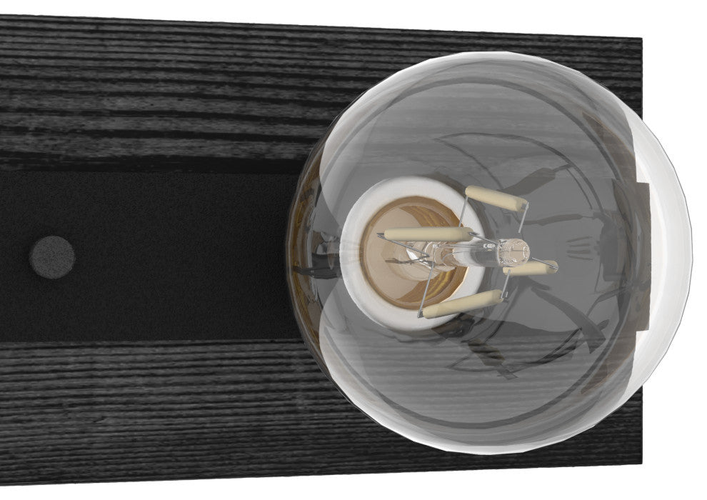 Hunter Donelson Natural Iron and Dark Ash 3-Light Vanity Wall Light Fixture