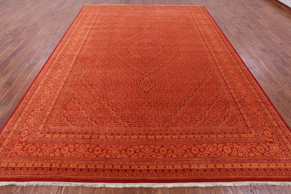 9' 3" X 12' 5" Persian Tabriz Handmade Wool & Silk Rug - Q13006