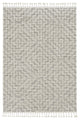 12'x15' Ivory Grey Machine Woven Diamond Pattern With Fringe Indoor Area Rug