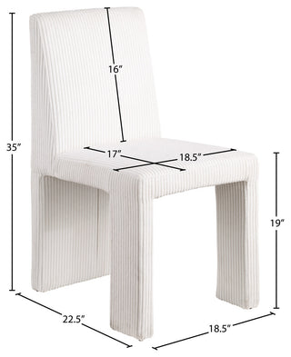 Benson Upholstered Dining Chair, Cream, Microsuede Corduroy
