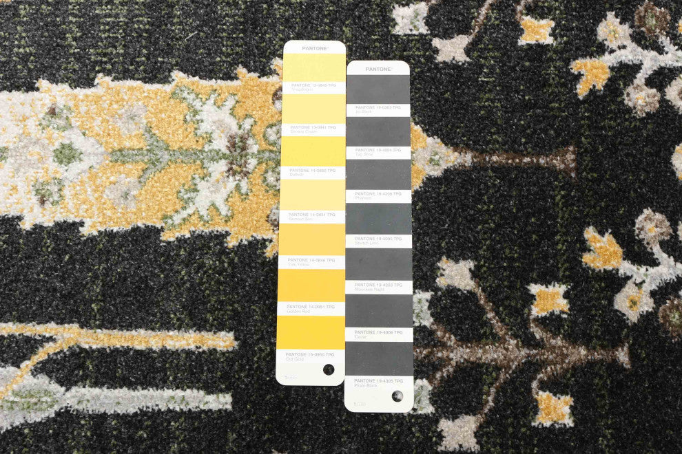 Aqua Pine Area Rug, Black, 2'6"x8'