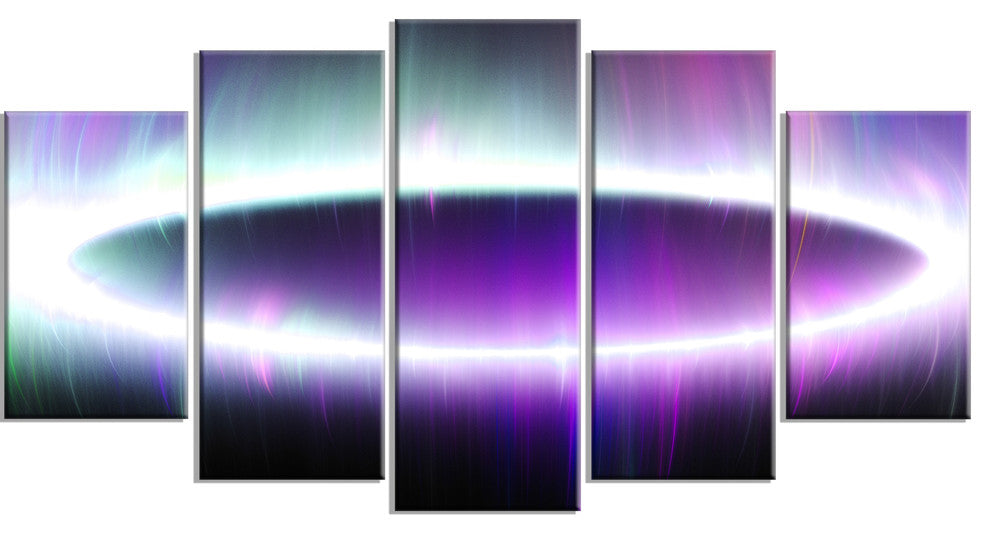 Beautiful Purple Northern Lights, Abstract Canvas Art Print, 60"x32", 5 Panels