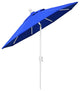 6ft. Matted White Aluminum Market Umbrella Push Button Tilt Pac Blue Sunbrella