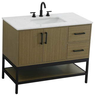 Home Living 42" Single Bathroom Vanity, Chestnut Brown
