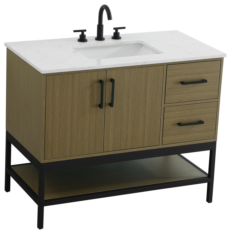 Home Living 42" Single Bathroom Vanity, Chestnut Brown