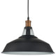 Florence Black Barn Pendant Light Loft Fixture, 15.35", 1-Pack
