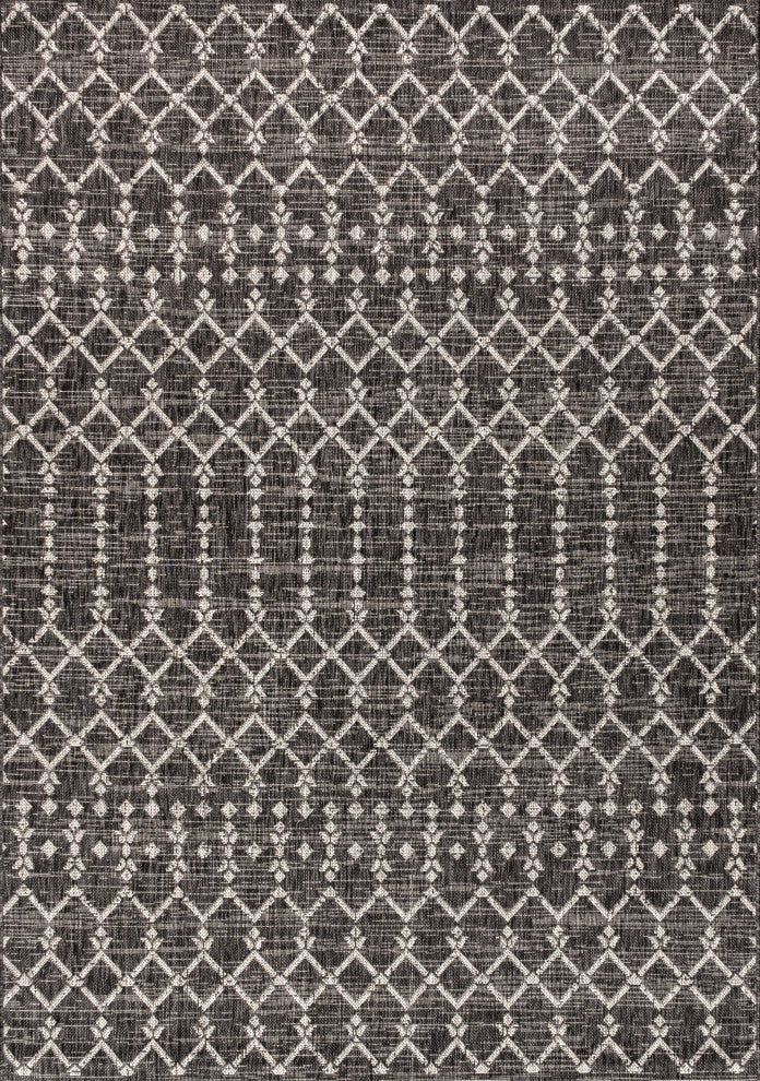 Ourika Moroccan Geometric Textured Weave Indoor/Outdoor Area Rug