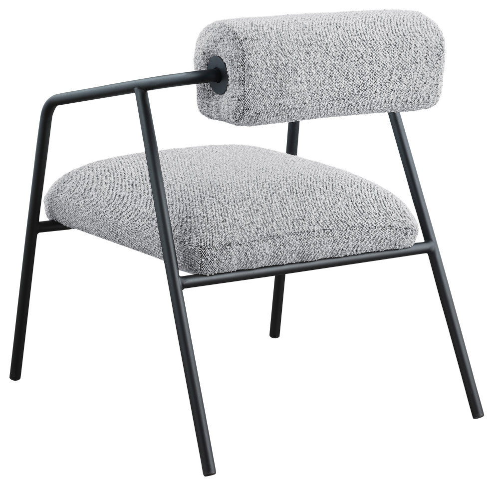 Carly Boucle Fabric Accent Chair, Grey