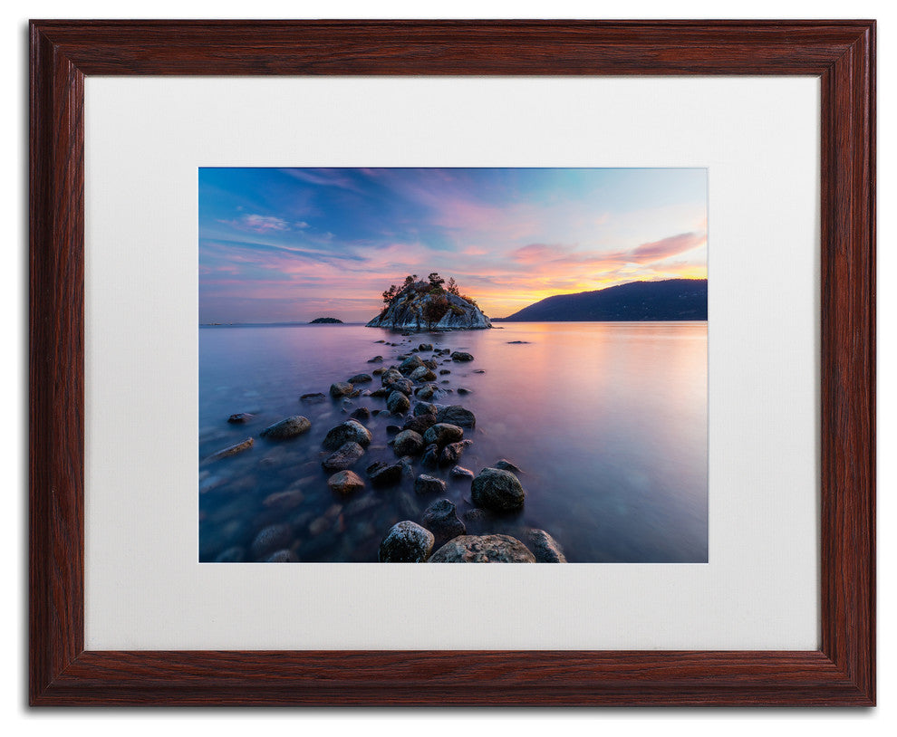 Pierre Leclerc 'Whytecliff Sunset' Matted Framed Art, Wood Frame, White, 20x16