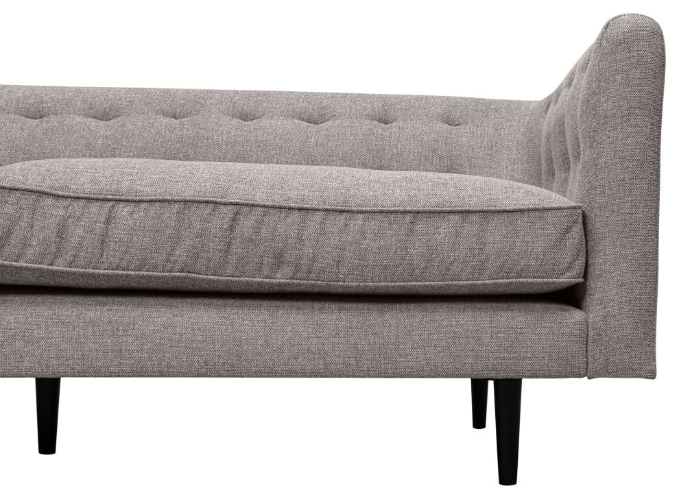Annabelle 80" Gray Fabric Sofa with Black Wood Legs