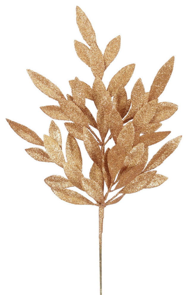 Vickerman L148228 22" Copper Glitter Bay Leaf Artificial Christmas Spray