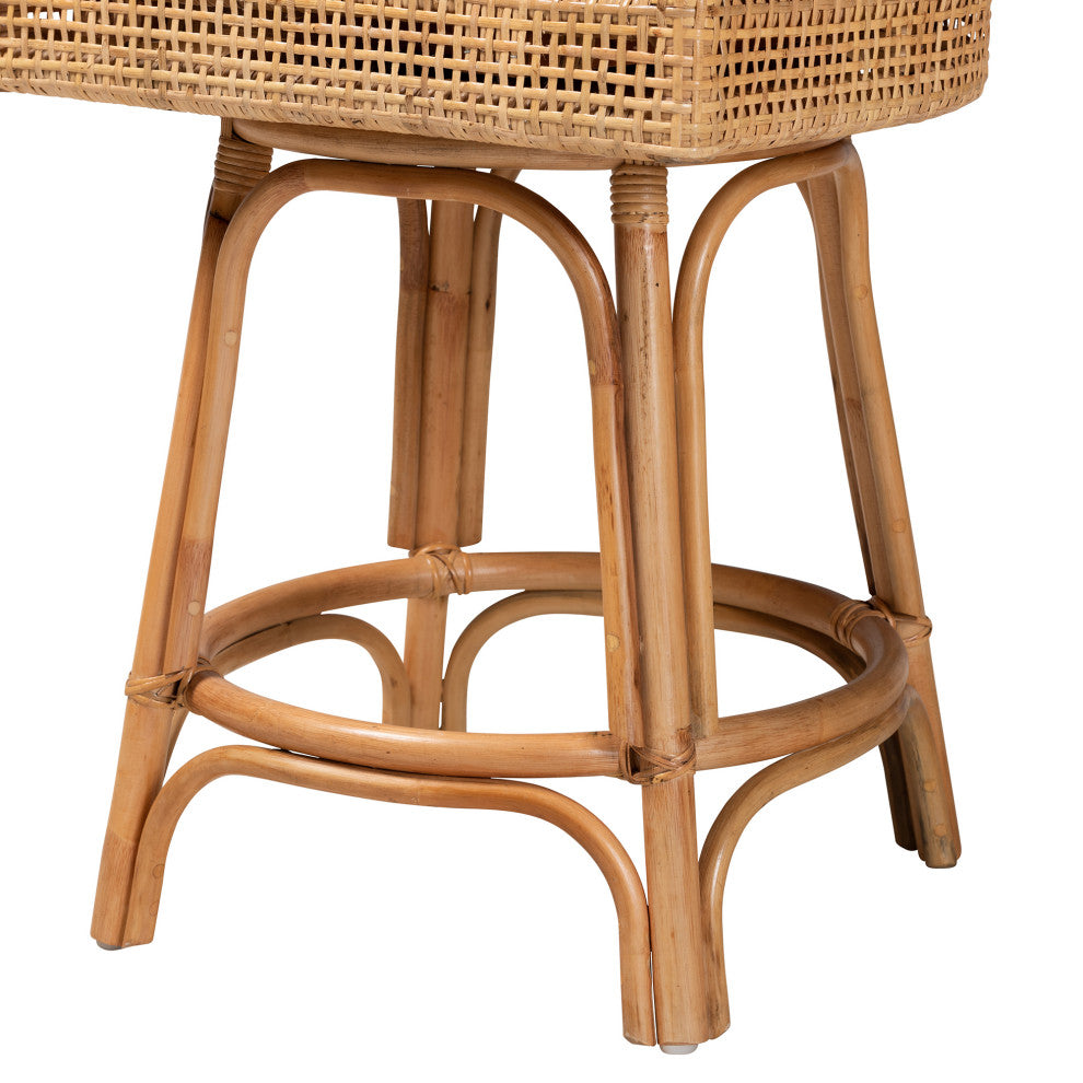 Ruby Natural Brown Rattan Collection, Counter Stool