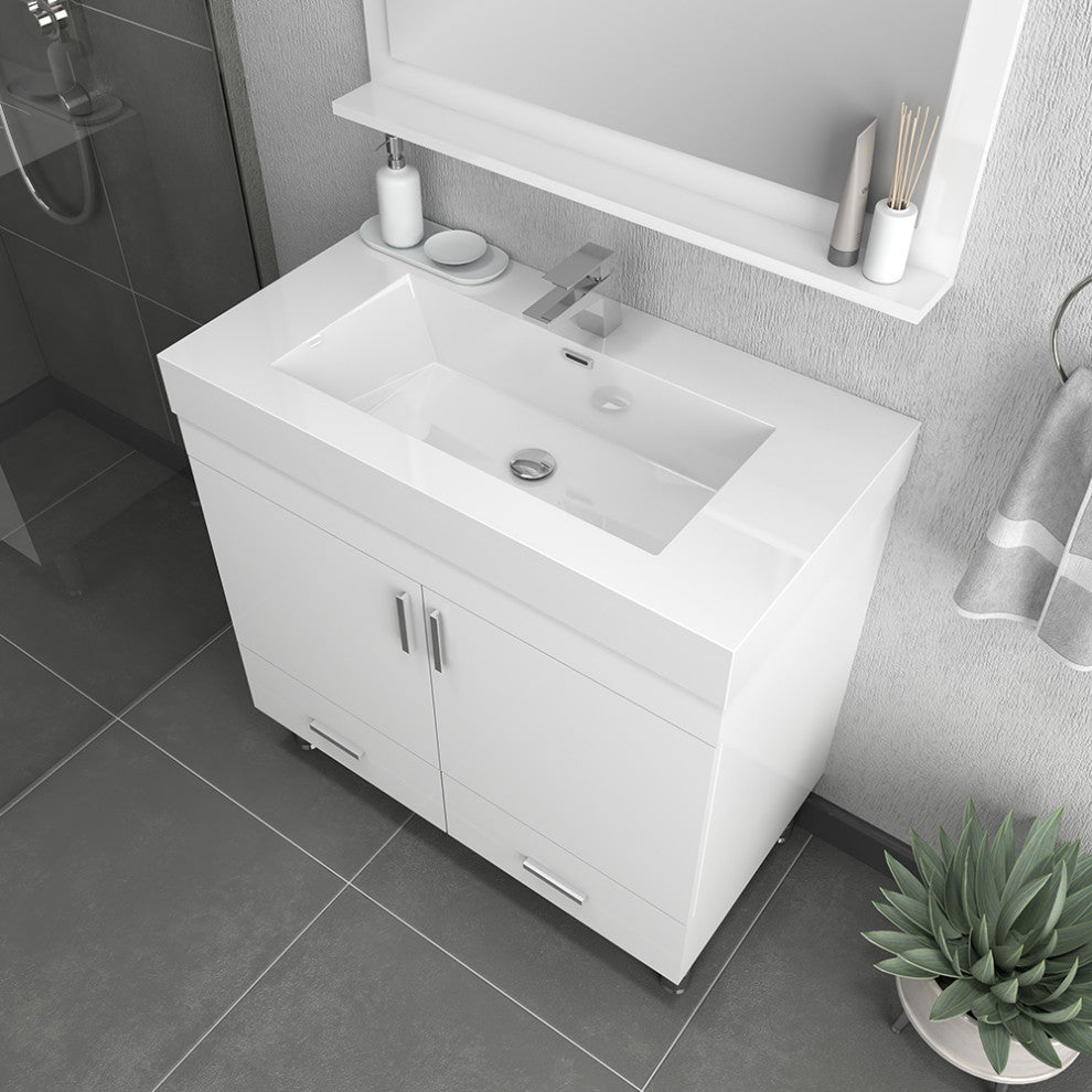 Ripley 36" Modern Bathroom Vanity Set, White