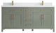 Cambridge 72" Double Sink Bath Vanity in Evergreen 2" White Quartz