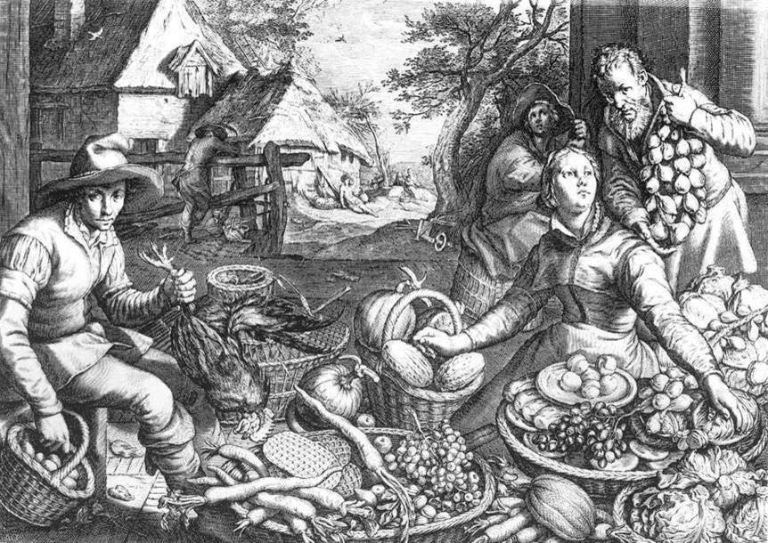 Jacob Matham Market Scene Wall Decal