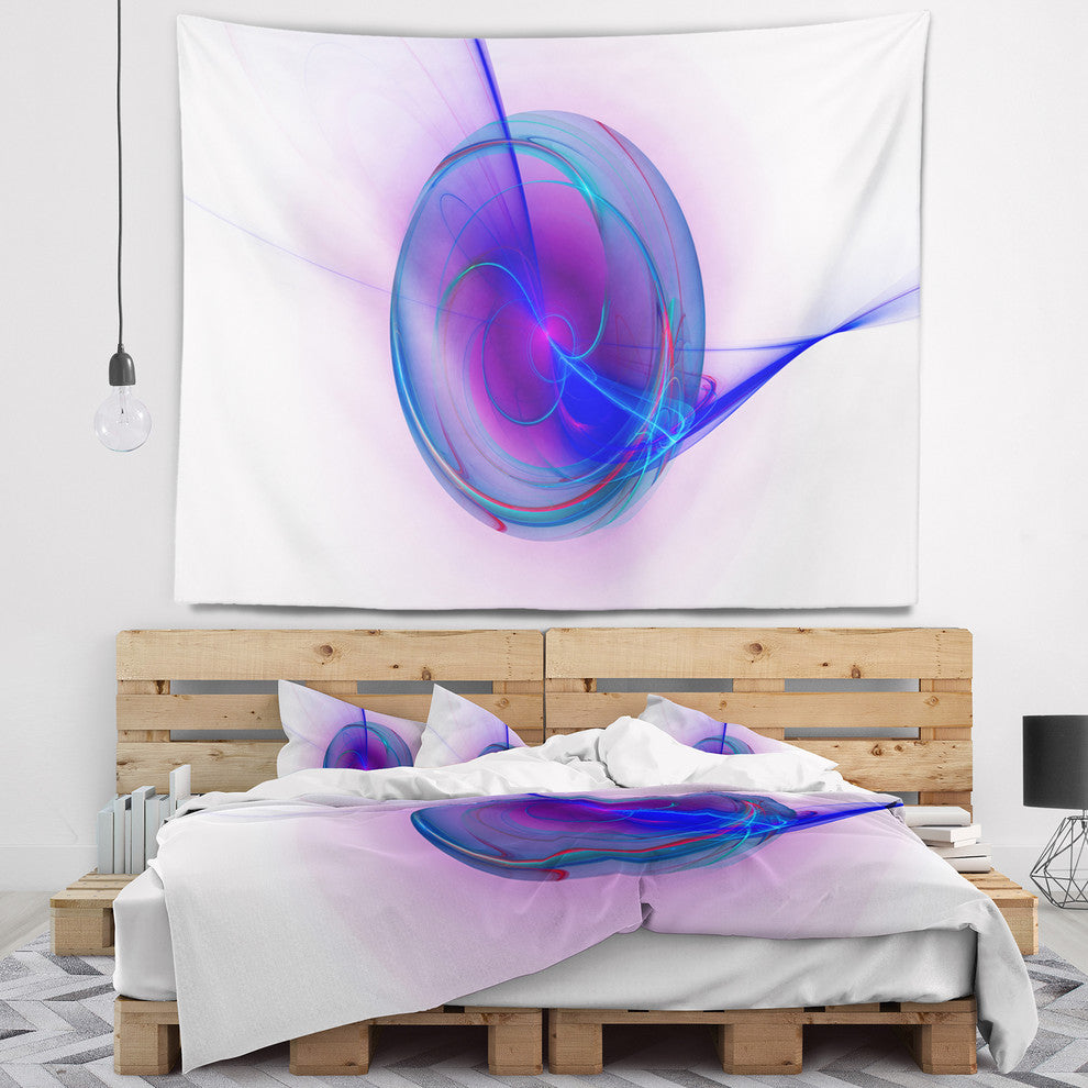 Abstract Blue Fractal Design Abstract Wall Tapestry, 92"x78"