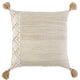Ivory Blush Accent Stitch Color Block Throw Pillow