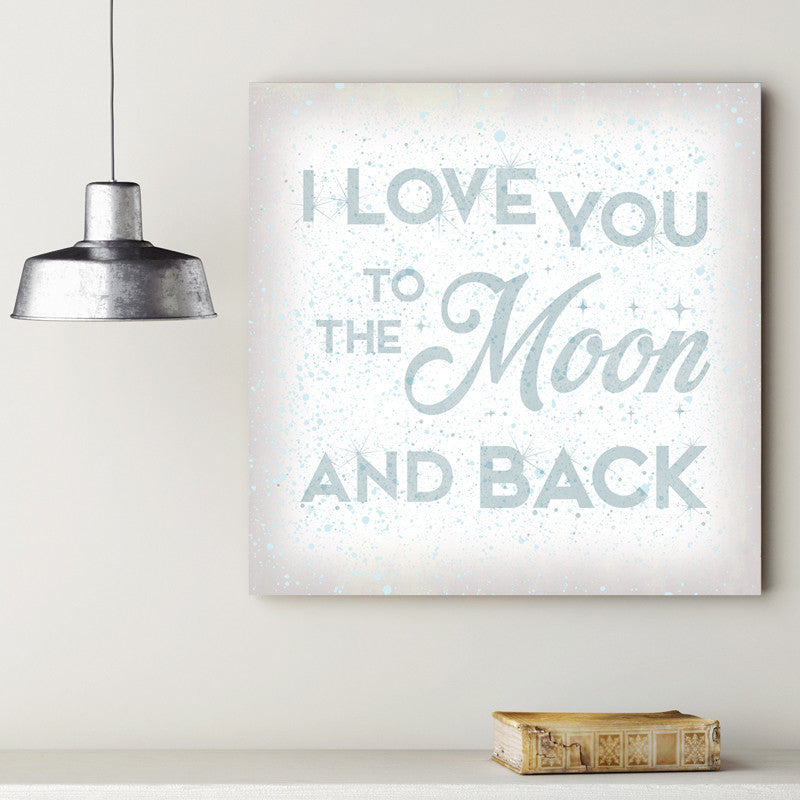 I Love You to the Moon Wall Art, Baby Nursery Decor, Kid's Art., 24 X 24