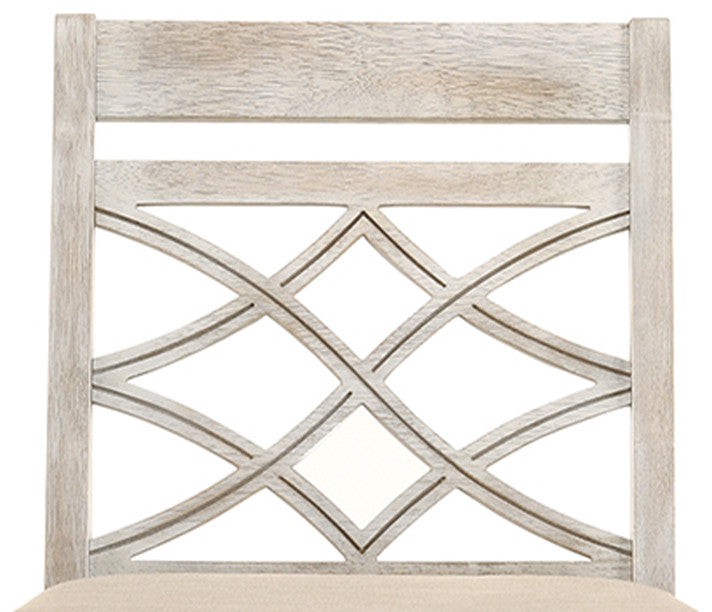 Cillin Fabric Upholstered Side Chair, Antique White, Set of 2