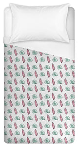 Green and Pink Shells Twin Brushed Poly Duvet Cover