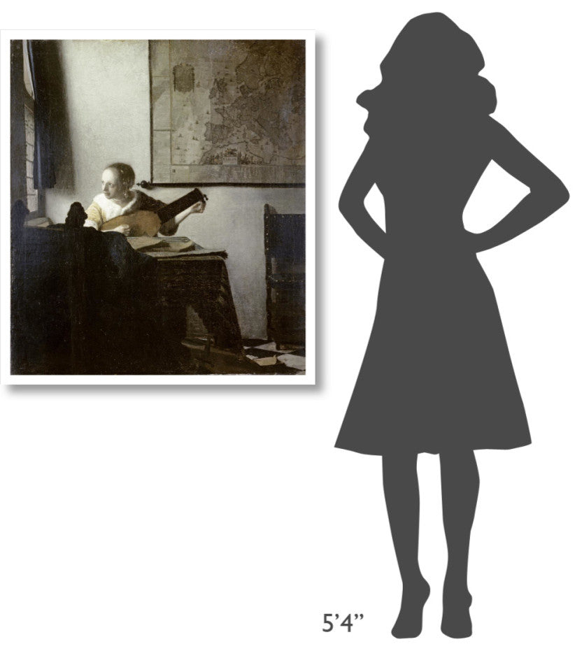 "The Lute Player" Digital Paper Print by Johannes Vermeer, 34"x38"