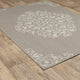 Parlan Floral Medallion Indoor-Outdoor Area Rug, Gray, 5'3"x7'3"