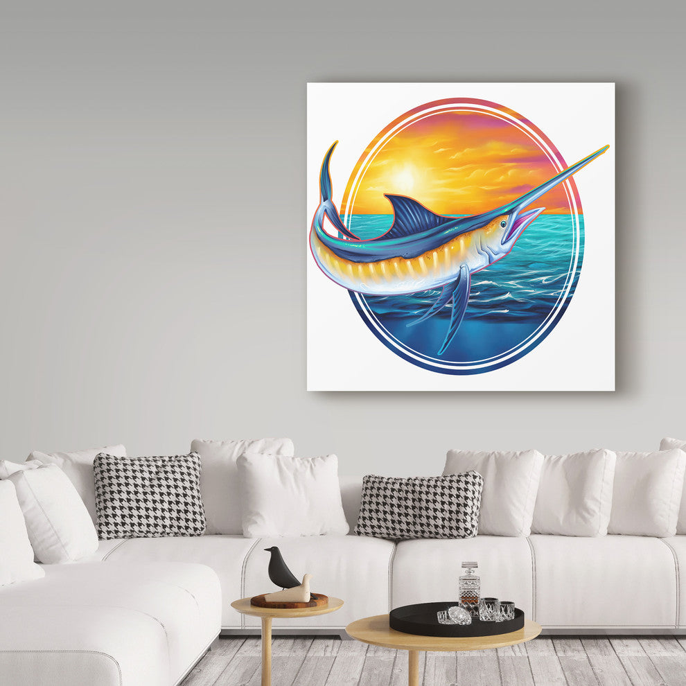 Flyland Designs 'Marlin Illustration' Canvas Art, 18"x18"