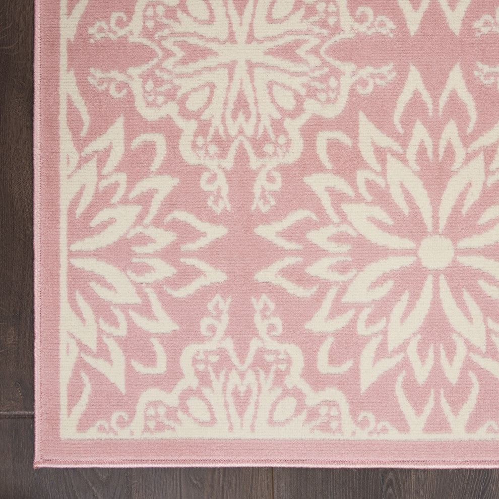 Nourison Jubilant 6' x 9' Ivory Pink Farmhouse Indoor Area Rug
