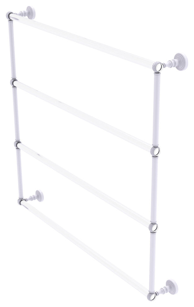 Pacific Grove 4 Tier 36" Ladder Towel Bar with Twist Accents, Matte White