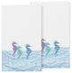 100% Turkish Cotton Sofia 2-Piece Embellished Bath Towel Set, White / Blue