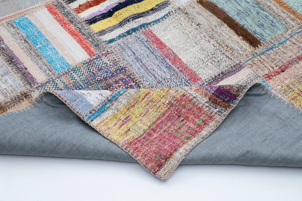 Rug N Carpet - Handmade Anatolian 6' 9'' x 9' 9'' Tribal Patchwork Kilim Rug