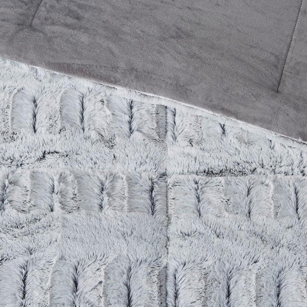 100% Polyester Printed Long Fur Comforter Set, Mp10-7238